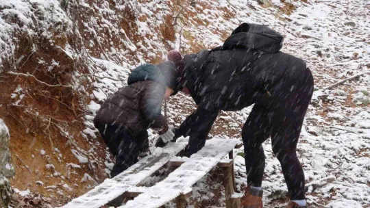 Çanakkale'de kar yağışı etkili oluyor