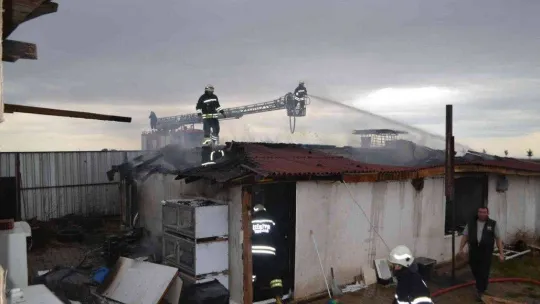 Çiftlik evi alev alev yandı