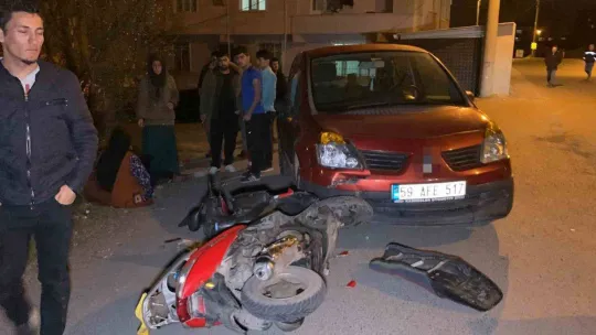 Çorlu'da trafik kazası: Motosiklet sürücüsü yaralandı