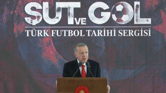 Cumhurbaşkanı Erdoğan 'Şut ve Gol: Türk Futbol Tarihi' sergisinin açılışını yaptı