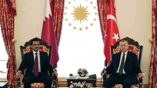 Cumhurbaşkanı Erdoğan, Katar Emiri Şeyh Temim bin Hammed Al Sani ile görüştü