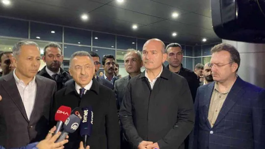 Cumhurbaşkanı Yardımcısı Oktay ile İçişleri Bakanı Soylu yaralıları ziyaret etti