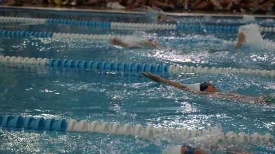 Cumhuriyet Bayramı'nda 320 minik yüzücü kıyasıya mücadele etti