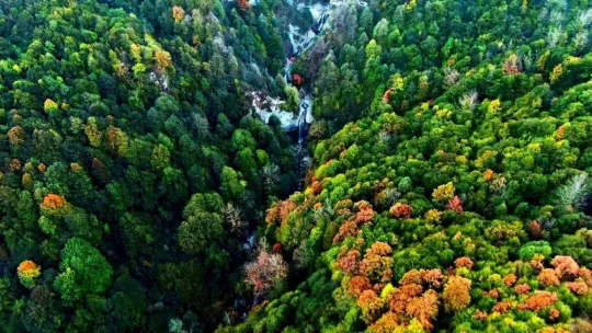 Doğançay Şelalesi sonbaharda görenleri hayran bırakıyor