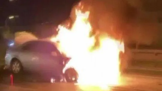 E-5'te otomobil yangını