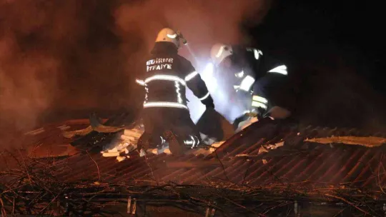 Edirne'de tek katlı evde yangın