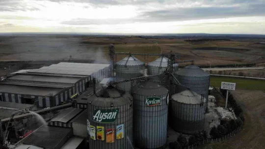 Edirne'de yağ fabrikasındaki yangın ürkütücü boyuta ulaştı