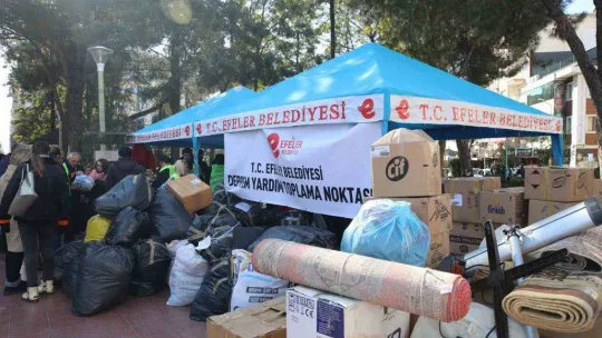 Efeler'in yardım kampanyası yoğun katılımla devam ediyor