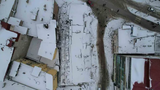 Elbistan'da yıkım dron ile görüntülendi