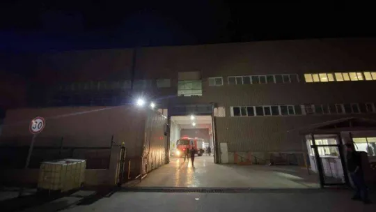 Fabrikanın bacası alev aldı, faciadan dönüldü