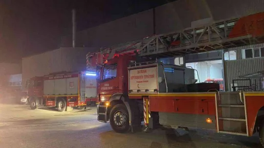 Fabrikanın bacası alev aldı, faciadan dönüldü