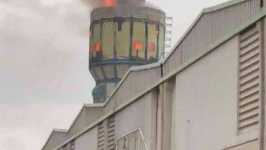 Fabrikanın talaş silosunda yangın