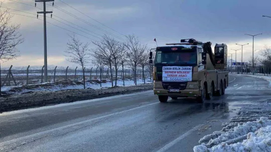Geçiş güzergahı Konya'da yardım tırı yoğunluğu