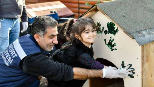 Geri dönüşüm malzemeleri sokak hayvanlarına yuva oldu