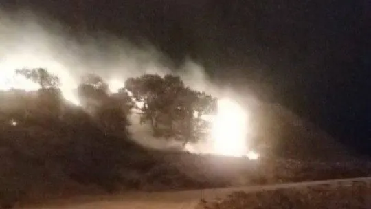 Gökçeada'da otluk alanda yangın çıktı