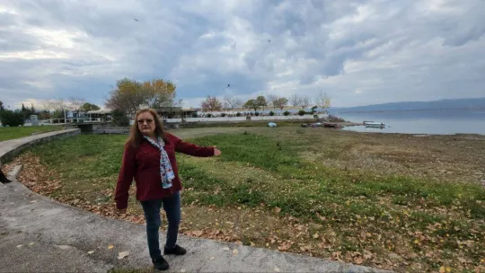 Göl çekildi, tekneler karada kaldı