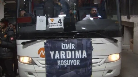 Göztepe'nin yardım tırları yola çıktı