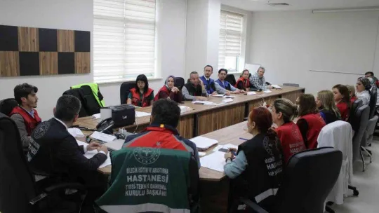 Hastane afet planları masa başı tatbikatı yapıldı