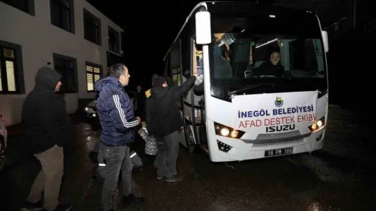 İnegöl Belediyesi personeli deprem bölgesine sevk edildi