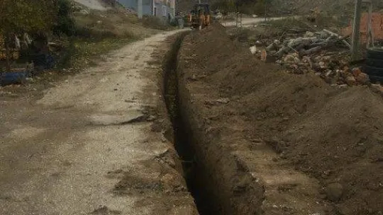 İnhisar'da doğalgaz çalışmalarına başlandı