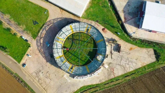 İshakçılar güreş alanına çatı kuruluyor