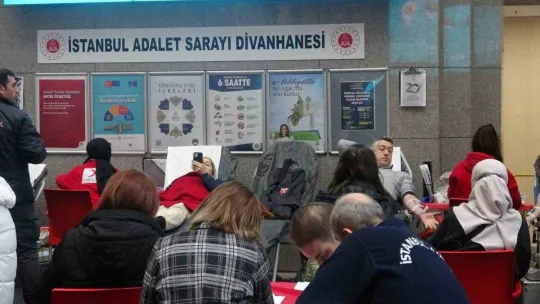 İstanbul Adalet Sarayı'nda depremzedeler için kan bağışı seferberliği