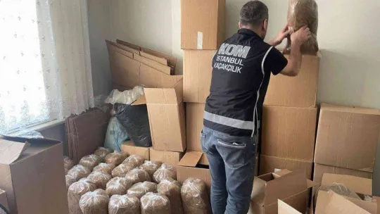 İstanbul'da büyük operasyon: Piyasa değeri 33 milyon olan kaçak tütün ele geçirildi