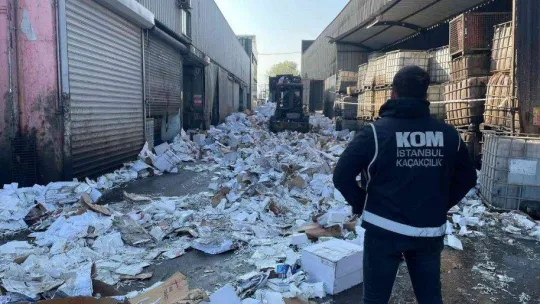 İstanbul'da ele geçirilen 123 ton kaçak tütün ve tütün mamülleri imha edildi