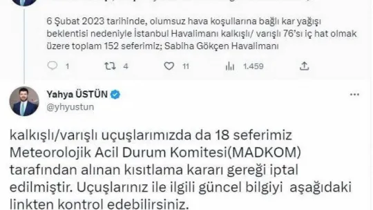 İstanbul'da etkili fırtına ve kar yağışı hava trafiğini olumsuz etkiledi