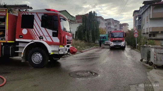 Kaynak yapılan atölyede yangın çıktı
