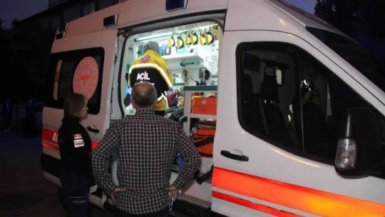 Kaza sonrasında savrulan otomobil, direğe çarparak durabildi