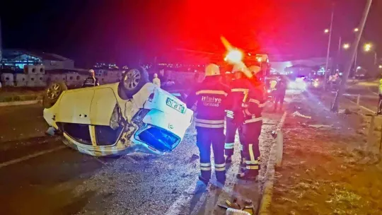 Kontrolden çıkan araç metrelerce savruldu: 1 yaralı