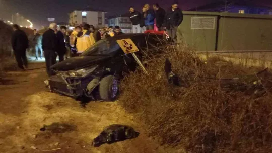 Kontrolden çıkan iki otomobil araziye düştü: 2 yaralı