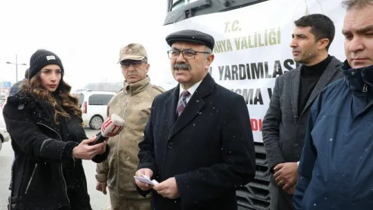 Kütahya'dan 21 yardım tırı dualarla afet bölgesine uğurlandı