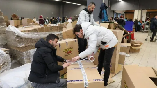 Kütahya'dan 21 yardım tırı dualarla afet bölgesine uğurlandı