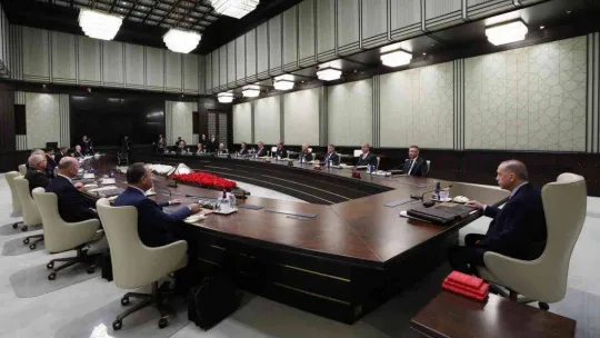 Milli Güvenlik Kurulu (MGK), Cumhurbaşkanı Recep Tayyip Erdoğan'ın başkanlığında Cumhurbaşkanlığı Külliyesinde toplandı.