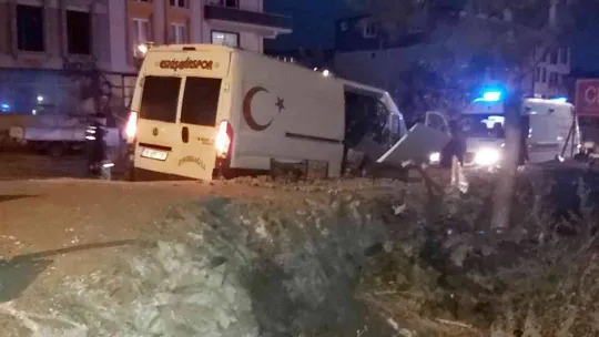 Minibüs duvara çarptı, kiviler yola saçıldı: 1 yaralı