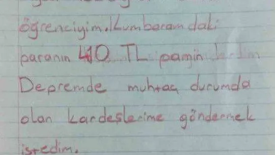 Minik Elif Zehra, kumbarasında biriktirdiği 410 lirayı depremzedelere gönderdi