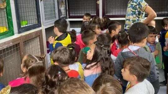 Miniklerden hayvan barınağına ziyaret