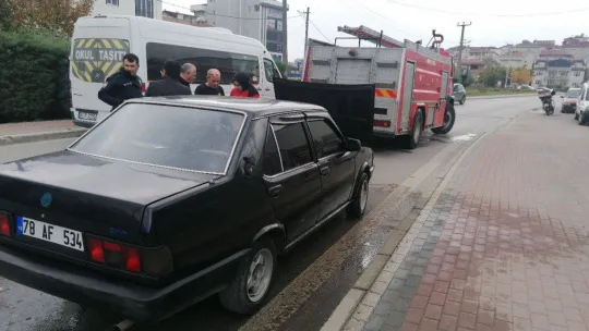 Nikah günü almaya giderken aracı yandı
