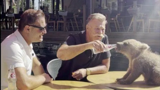 Nuri Alço'dan yavru ayıya gazoz