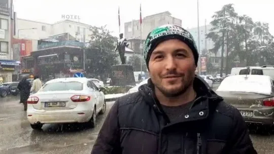 O ilçenin merkezi beyaza büründü