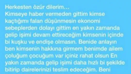 O müteahhitten 'Özür' mesajı: 'Beni anlayışla karşılayın lütfen'
