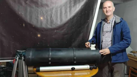 (Özel) Kendi yaptığı teleskopla güneş ve ayı yıl boyunca görüntülüyor