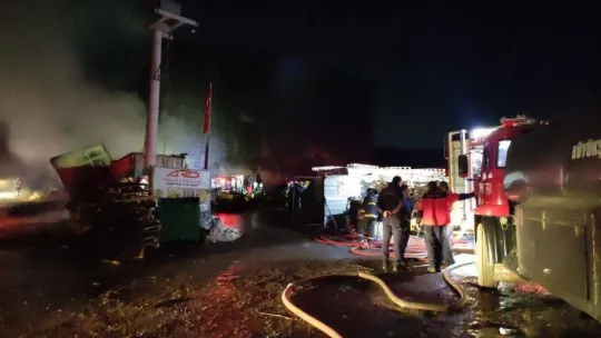 Palet fabrikasında yangın