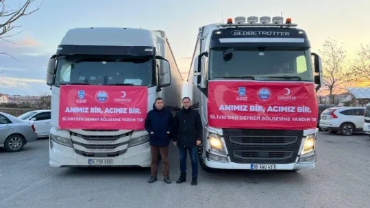 Silivri'den deprem bölgesine 15 tır yardım malzemesi