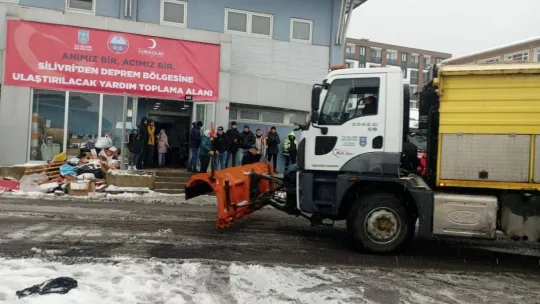 Silivri belediyesinden yoğun kar mesaisi