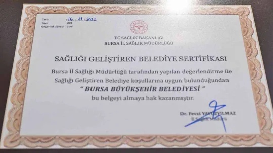 Sağlığı geliştiren ilk Büyükşehir, Bursa oldu