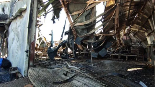 Sakarya'daki fabrika yangınında oluşan tahribat gözler önüne serildi