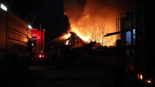 Sakarya'daki korkutan yangın havadan görüntülendi